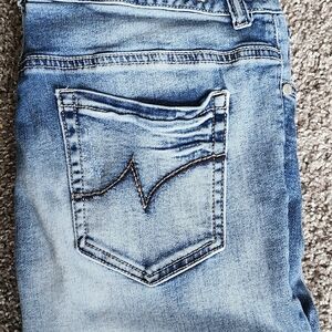 Vanity Light Blue Denim Jeans with Tan Stitching